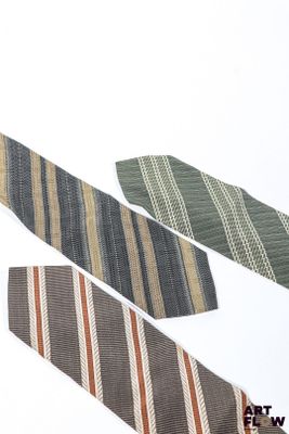 GIORGIO ARMANI - Lot de 3 cravates vintage en soie à rayures…