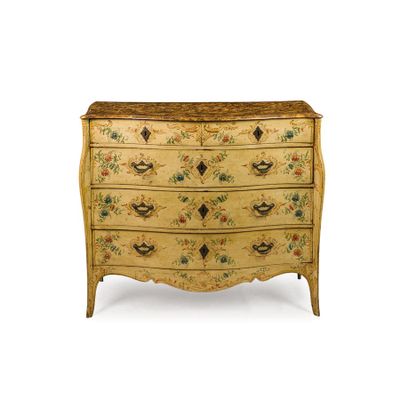 Commode EN Bois Peint, GÊNes, Xviiie SIÈCle