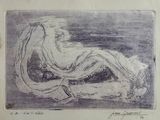 une image représentant le dessin d'une femme assise sur une plage