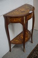 console murale semi-circulaire en marqueterie - avec 1 tiroi… (photo 2)