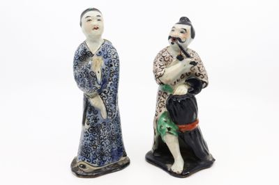CHINE, vers 1900 Couple Paire de statuettes en porcelaine ém… - Photo 1
