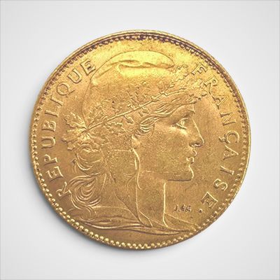 l'image d'une pièce d'or sur laquelle figure le visage d'une femme