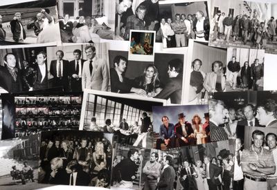 de nombreuses photos en noir et blanc d'hommes et de femmes