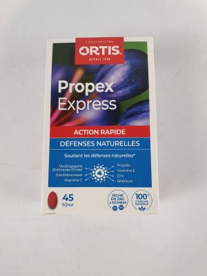 un gros plan d'une boîte de comprimés Propex Express posée sur une surface blanche