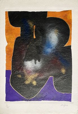 Ladislas Kijno - Untitled Carborundum engraving on crumpled …