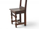 an old wooden chair with a wooden seat on a white background