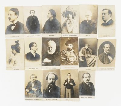 several old black and white photos of men and women in formal attire
