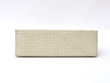 white croc embossed leather wallet