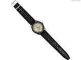 une image représentant une montre noire avec un cadran blanc et un bracelet noir