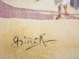 a painting of a bird that is standing on a skateboard