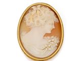a close up of a woman ' s face in a gold frame