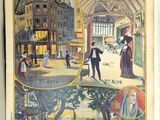 la couverture d'un ancien magazine français représentant une scène de rue avec des personnages et des bâtiments