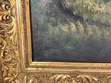 a picture of a painting of a woman in a field
