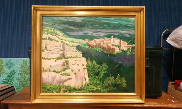 Jean-Christophe COUCHOT (Xx) « vue de village ». Huile sur toile....