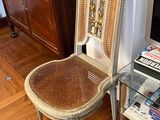 a chair that is sitting in front of a tv