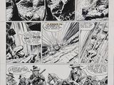 a black and white comic strip with a comic strip in the background