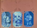 four pictures of children standing in front of each other