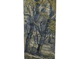 an image of a painting of trees in a wooded area