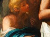 a painting of a man and a woman in a bathrobe
