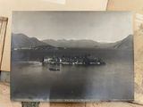 a picture of a black and white photo of a lake