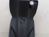 a close up of a black motorcycle seat with a light on it