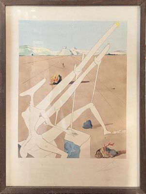 painting of a man sitting on a beach with a surfboard in his hand