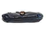 a black purse on a white background with a white background