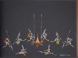 an image of a painting of a group of people with spears and spears