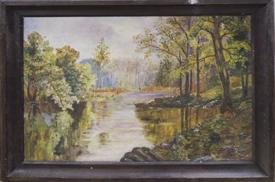 Tableaux doubles faces Au verso, paysage lacustre