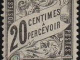 a stamp with the words 20 cents percevoir on it