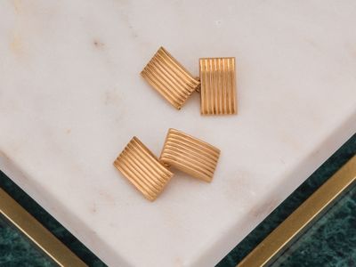 Paire de boutons de manchette en or jaune 18k 750 millièmes …