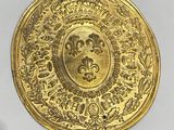 gold coin with the image of a lion in a crown on it