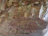 a close up of a sculpture of a rock on a table