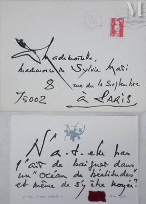 MATHIEU Georges (1921-2012) Lettre manuscrite, 1992