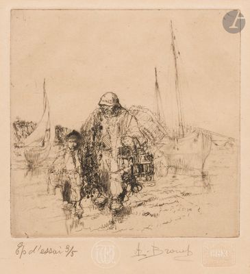 Auguste Brouet (1872-1941) Le Petit Pêcheur, ou Pêcheur de h…