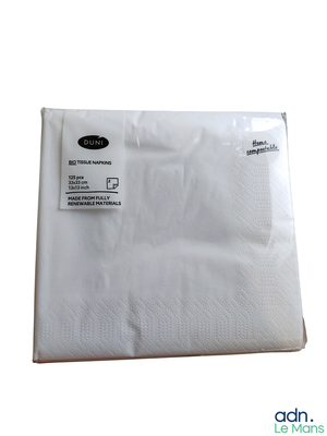 a picture of a white paper napkin on a white background