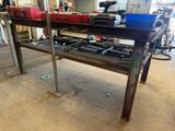 a workbench with tools on it in a garage