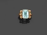 une bague aigue-marine et diamant