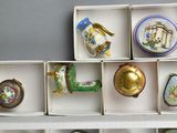 a lot of different items in a box on a shelf