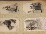 four pictures of a man and a woman in a kitchen