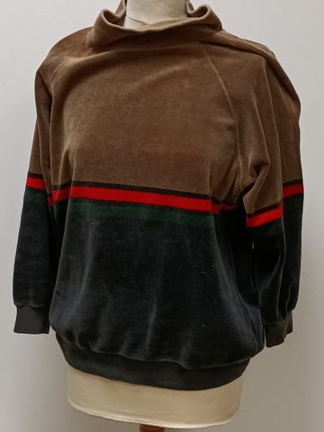 UNANYM - Pull velours T 40-42 à vue. On y joint un polo coton ver