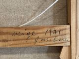 a close up of a piece of wood with writing on it