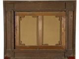an image of a painting of a wooden frame with a window in the middle