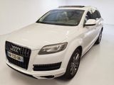 L'Audi QX blanche est garée dans une pièce blanche