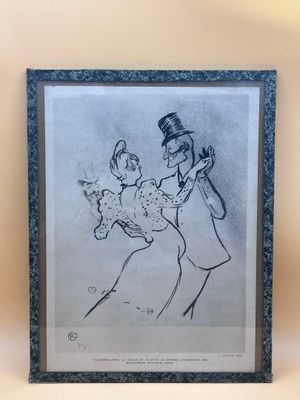 dessin représentant une femme et un enfant dansant dans la neige