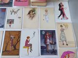 a lot of cards that are on a table