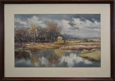 Pierre MANDONNET (1891-1970) - Paysage solognot à l'étang Aq…