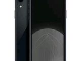 l'arrière d'un iPhone avec un écran noir et un fond blanc