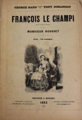 un vieux livre sur lequel figure la photo d'un homme et d'une femme assis sur un canapé