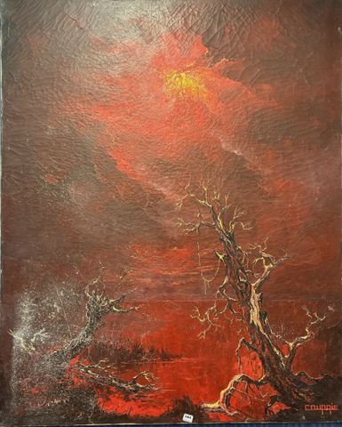 Jean-Pierre COUPRIE (né en 1941). « les arbres morts » huile sur ...